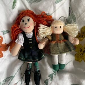 Colorful Irish Doll Set with Red and Green Outfits